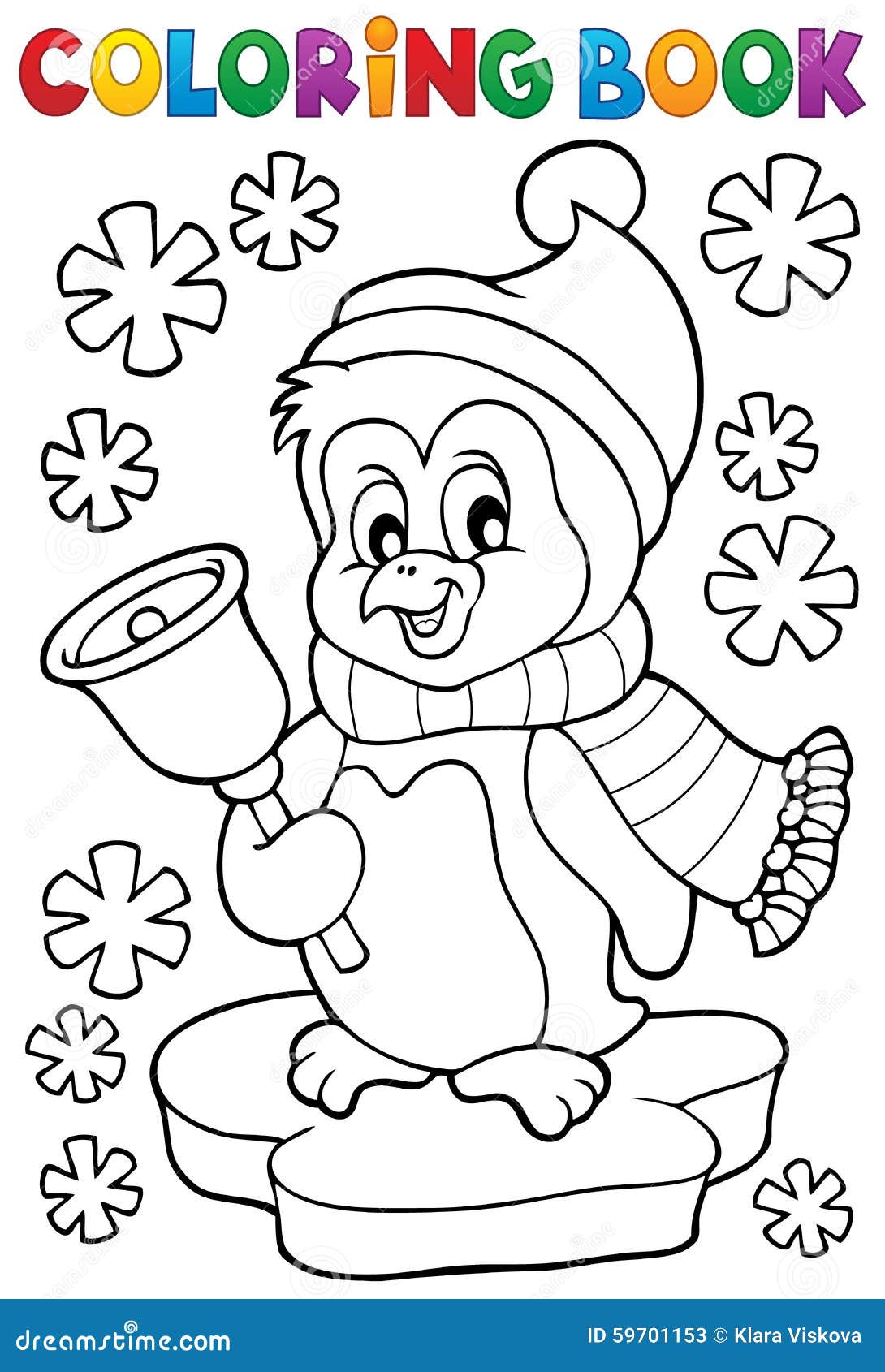 illustration stock sujet de pingouin de noël de livre de coloriage image