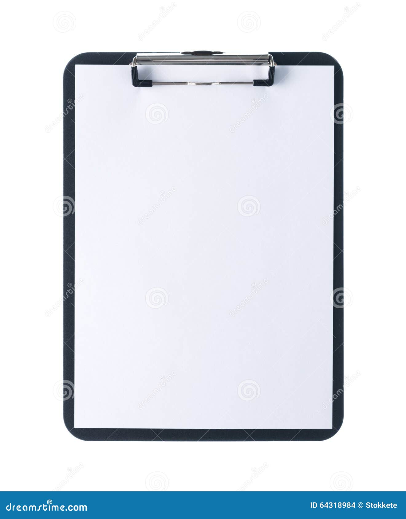 Sujetapapeles Con La Hoja En Blanco Foto de archivo Imagen de negro