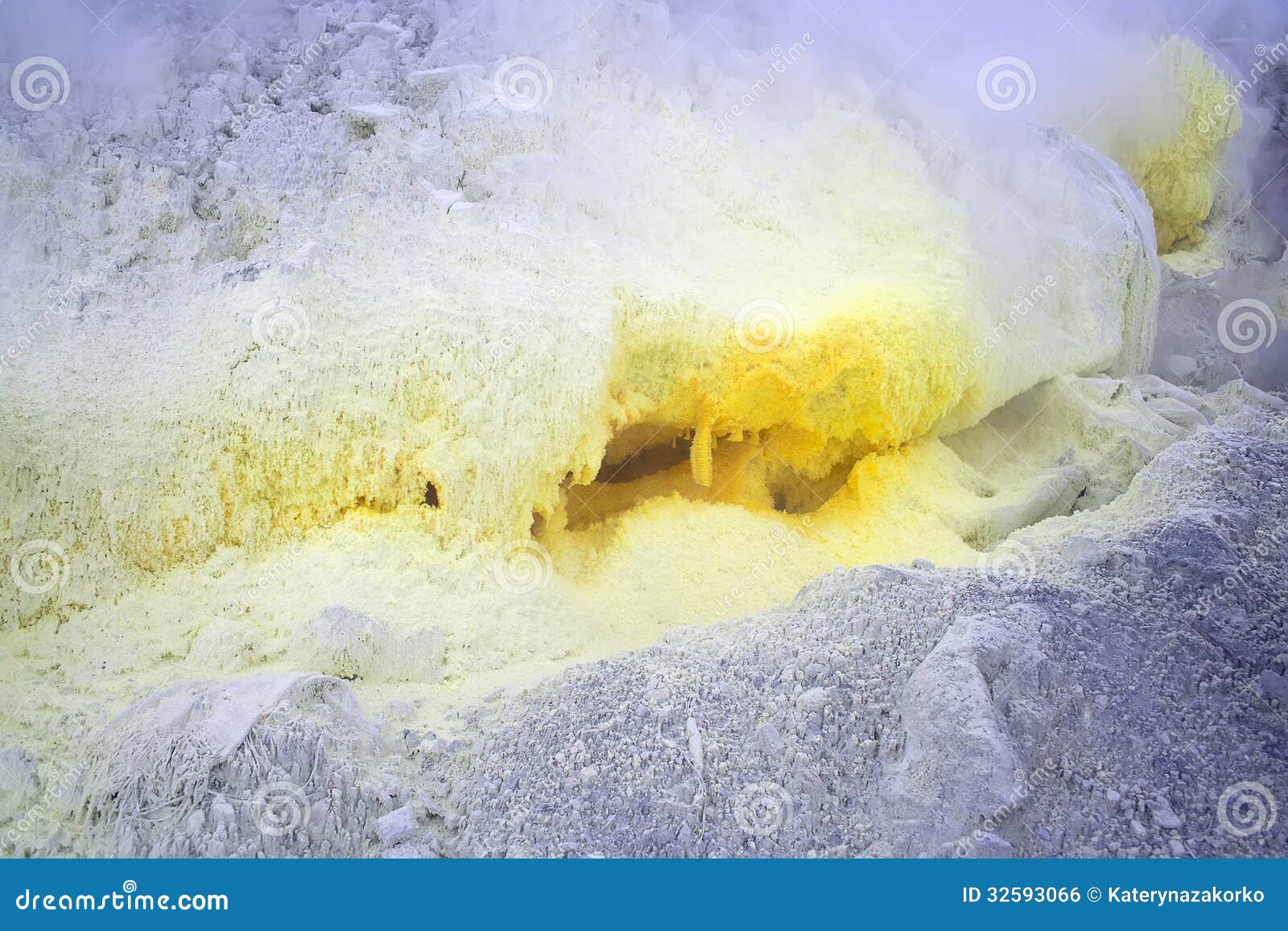 Sulfur on the Slopes of the Volcano Stock Photo Image of landscape