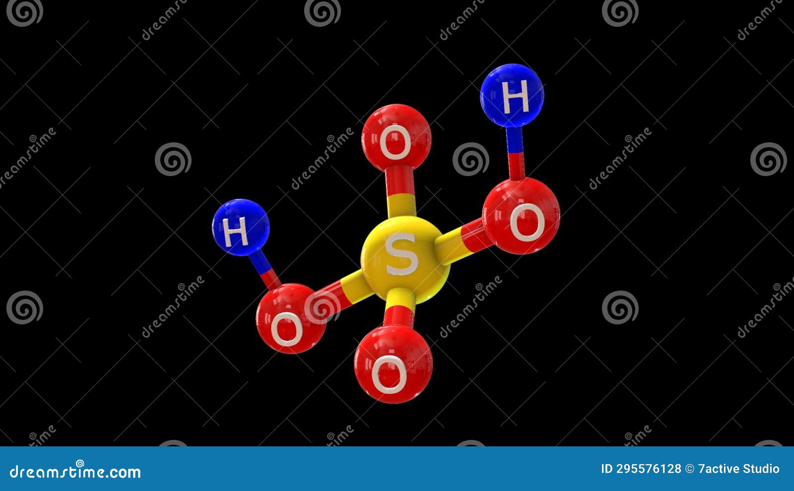Sulfuric Acid Chemical Compound 3D Illustration Stock Illustration
