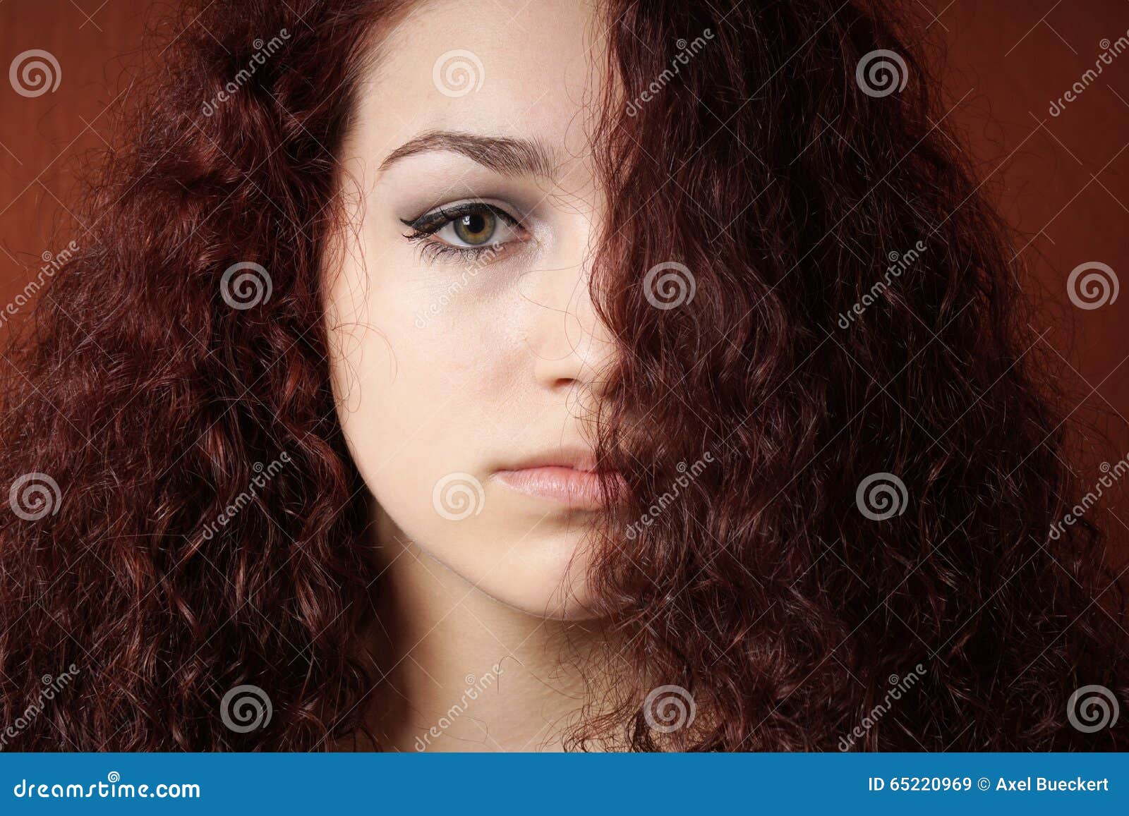 Sullen Girl with Natural Curly Hair Stock Image - Image of attractive ...