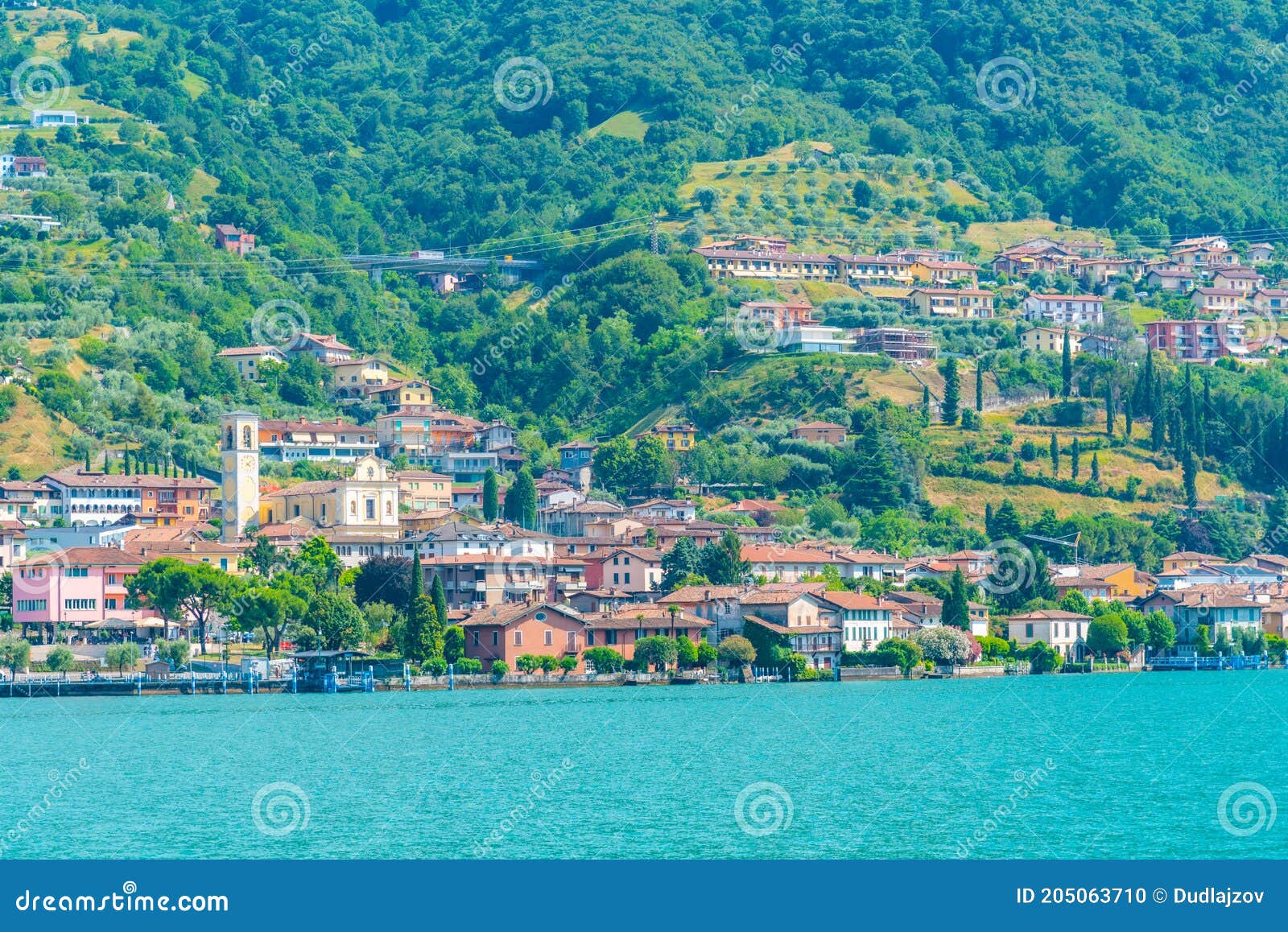 Sulzano Viewed from Monte Isola in Italy Stock Photo Image of
