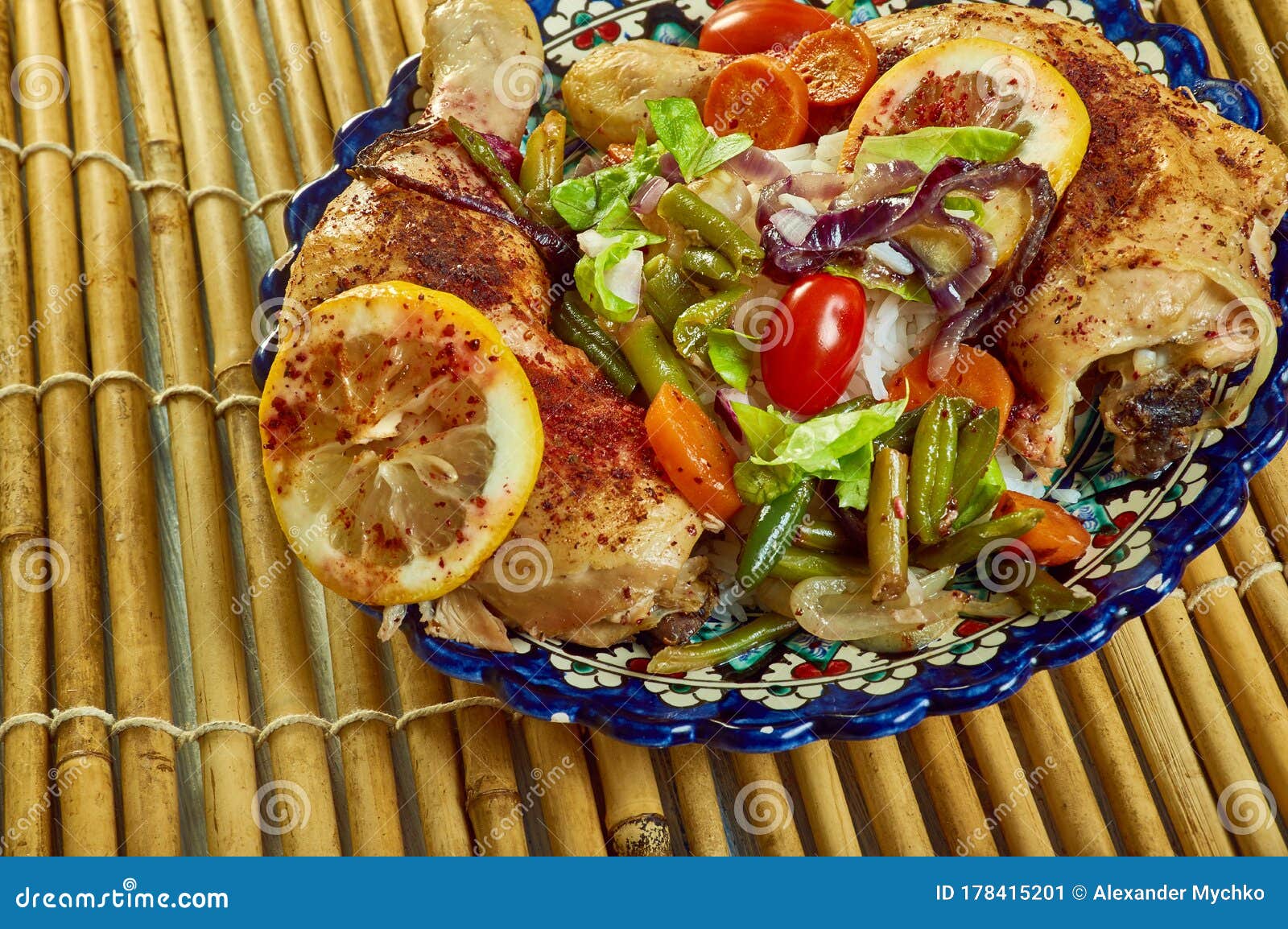 Sumac Chicken and Rice stock image. Image of cuisine 178415201