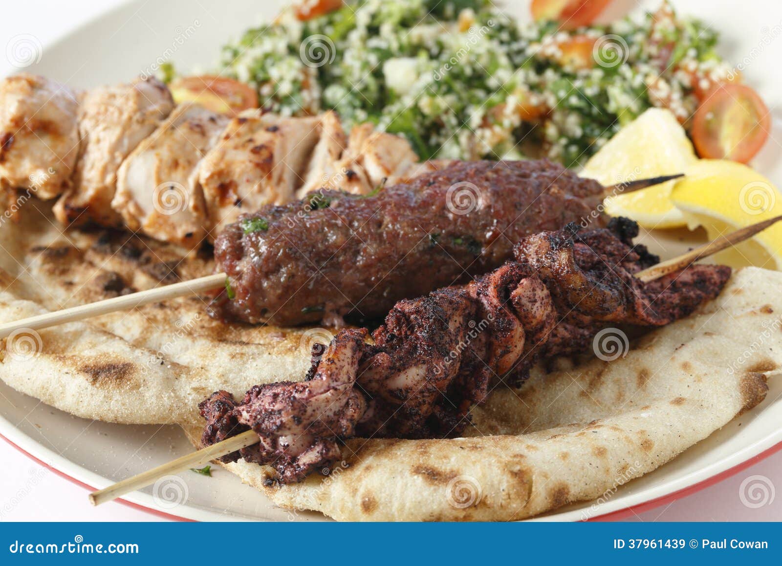 SumacKebab Kofta Und Taouk Platte Stockbild Bild von sumach