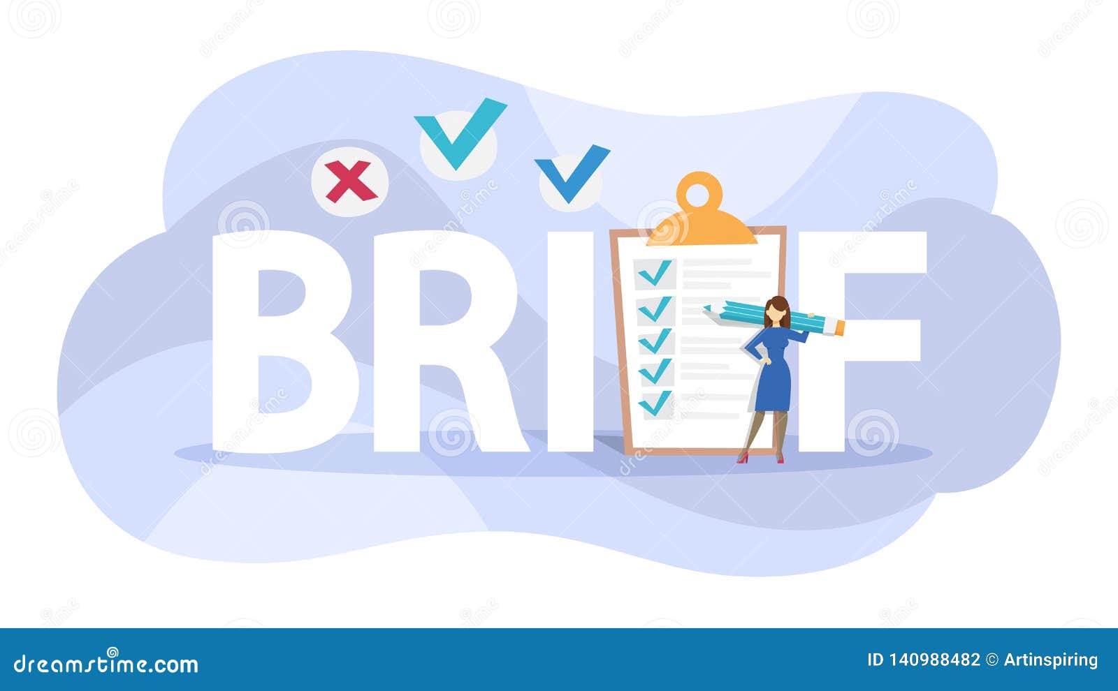 BRIEF Concept With People Letters And Icons Flat Vector Illustration BRIEF Concept With People Letters And Icons Flat Vector Illustration