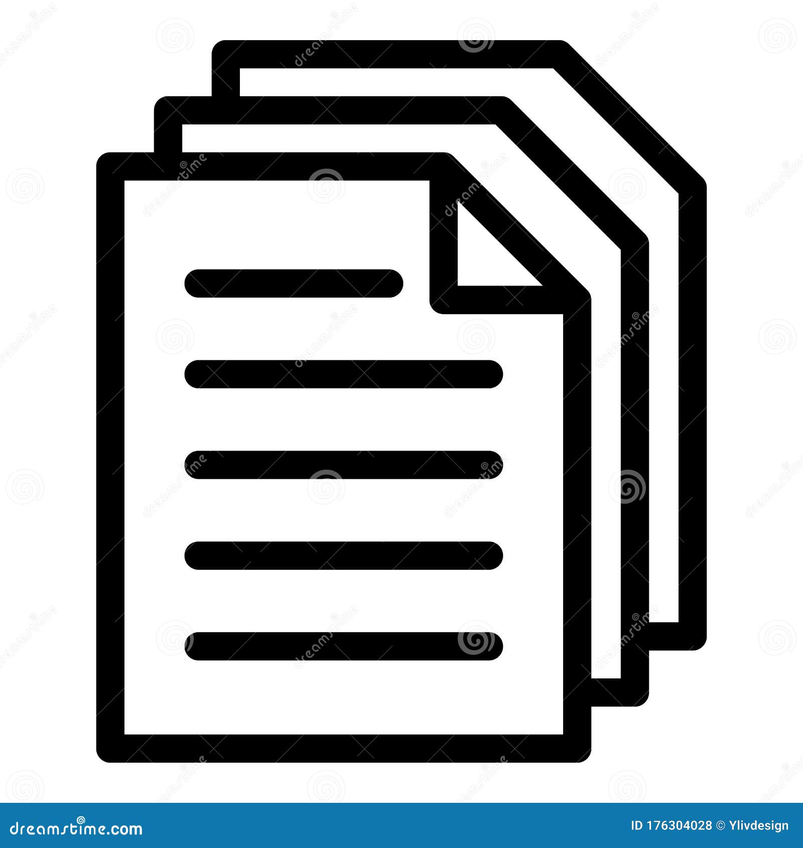 summary papers icon, outline style