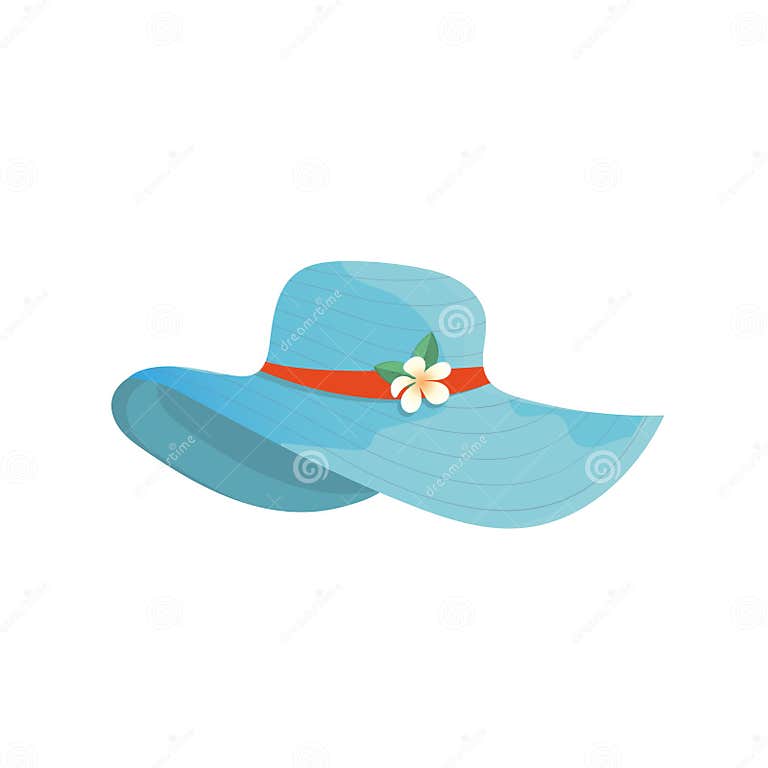 Summer Accessory, Hat. a Wide-brimmed Hat with a Blue Stripe Stock ...