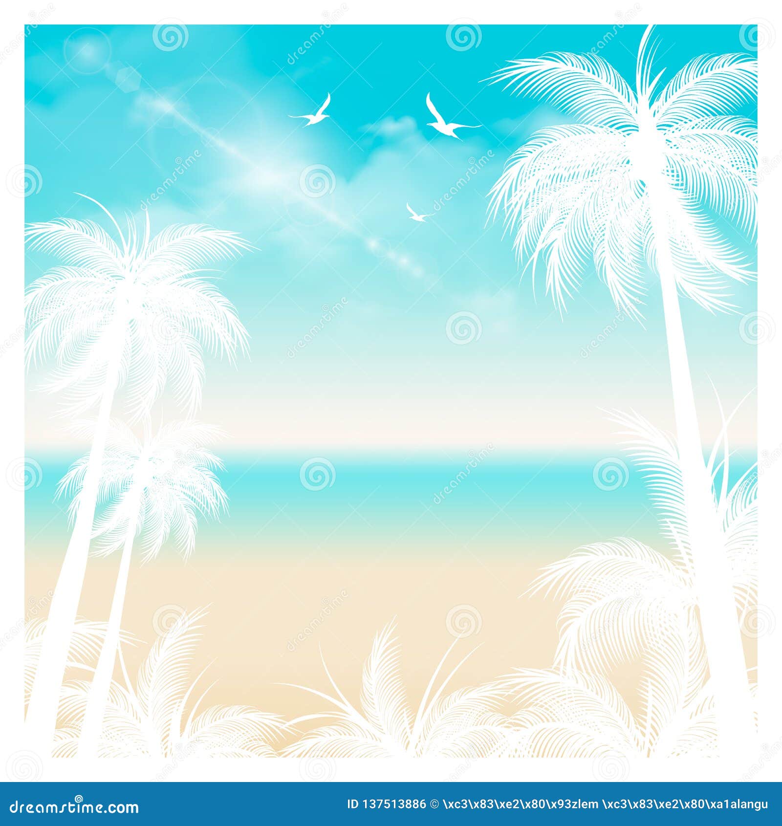 Summer Background, Summer Time, Summer Holiday Concept Vector Illustration  Stock Vector - Illustration of ocean, card: 137513886