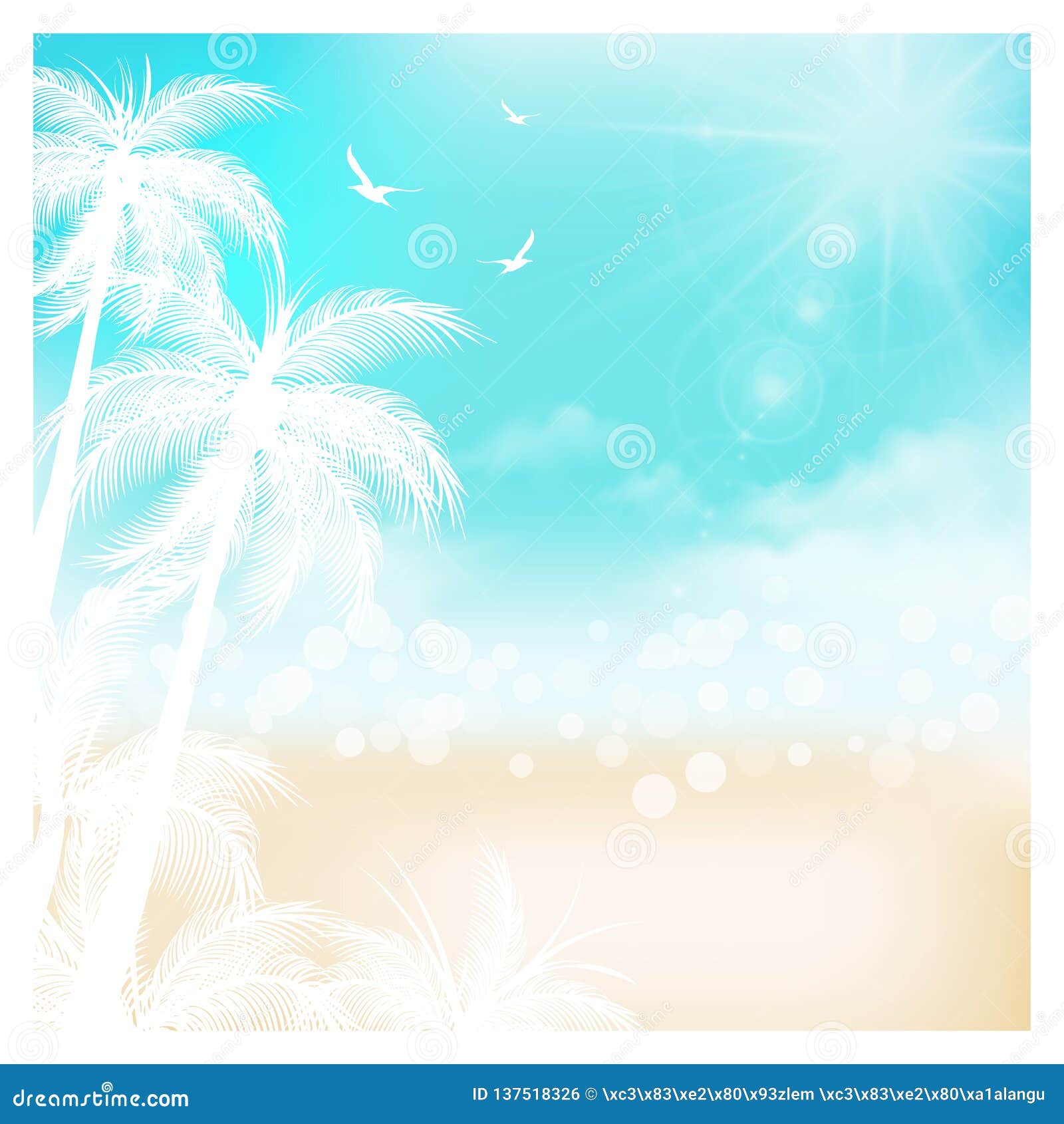 Summer Background, Summer Time, Summer Holiday Concept Vector Illustration  Stock Vector - Illustration of paradise, island: 137518326