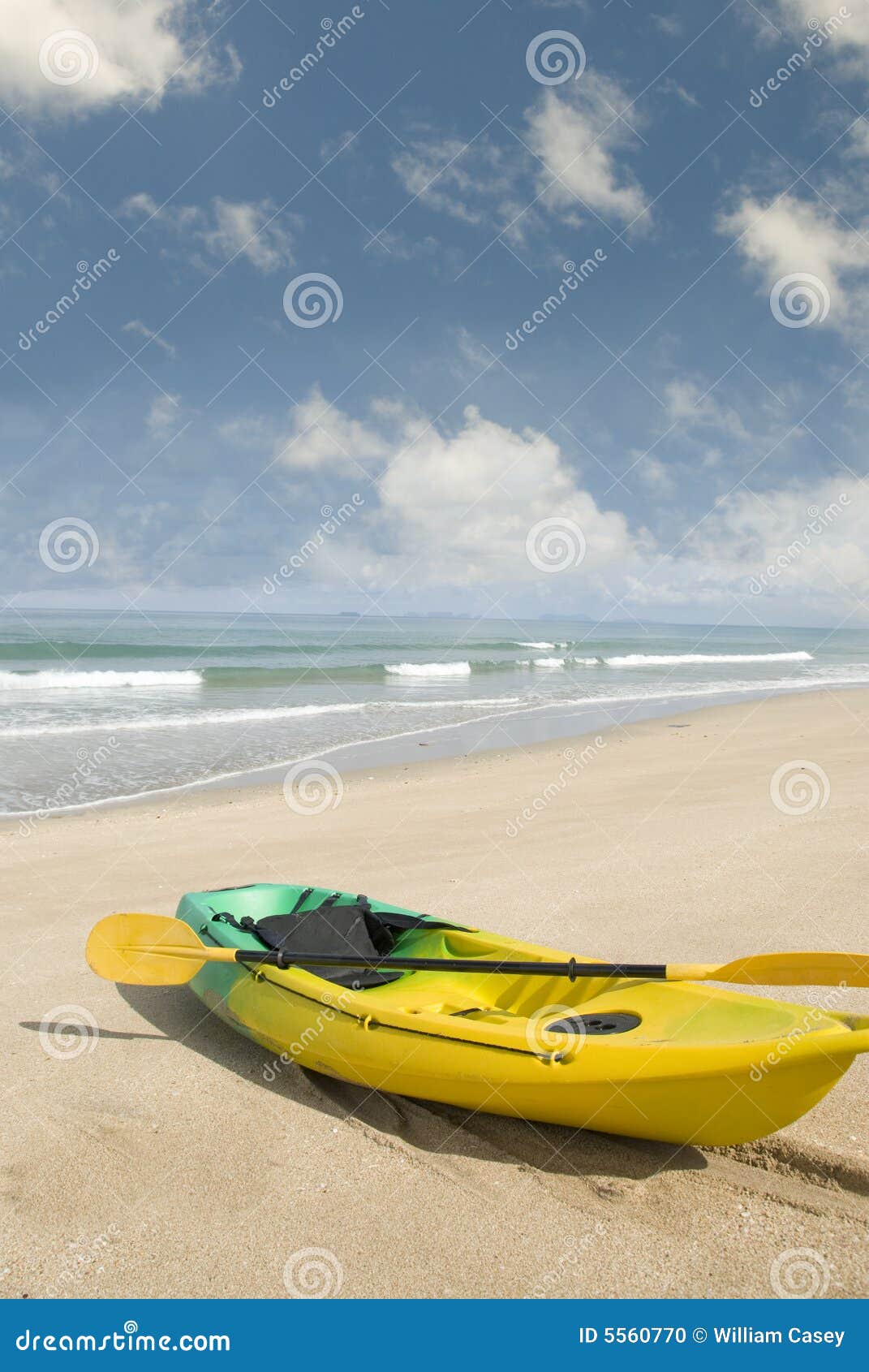 Summer beach with kayak stock photo. Image of sand, kayak - 5560770