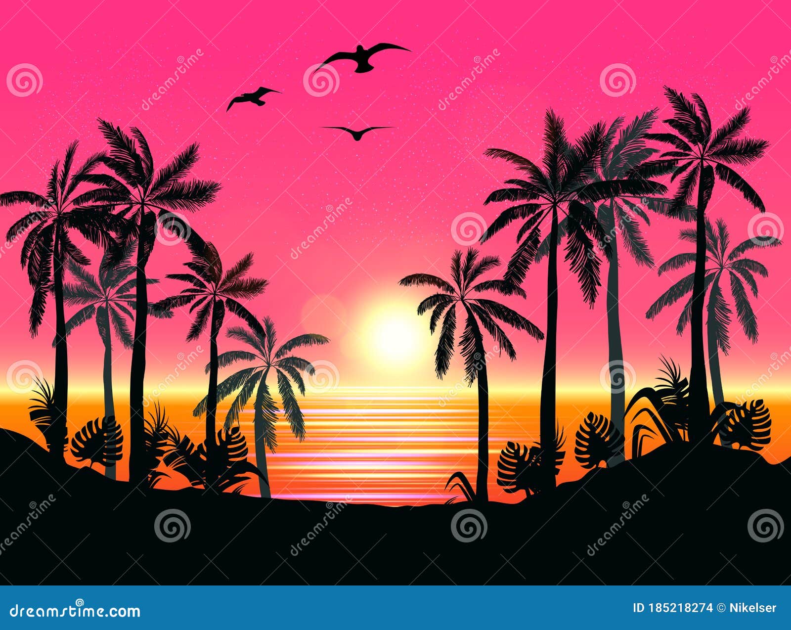 Tropical sunset  Beach wallpaper Sunset wallpaper Dream vacations