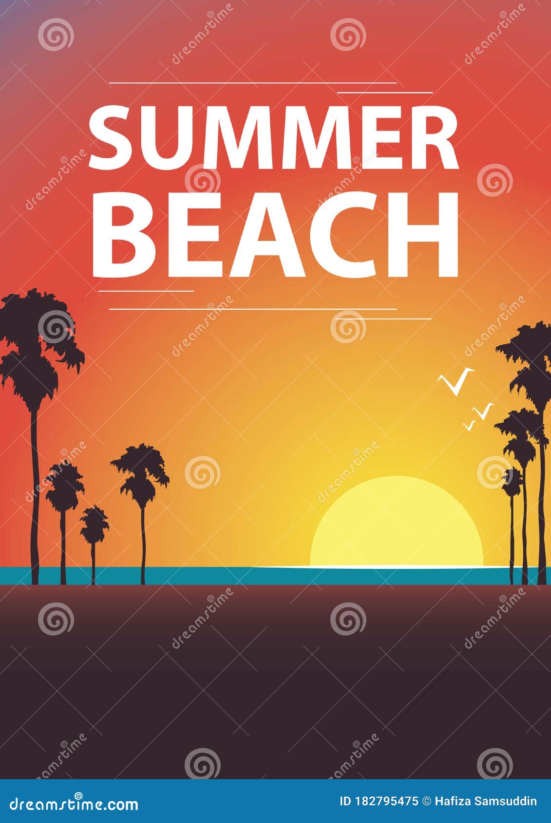 Summer beach poster design stock vector. Illustration of advertisements