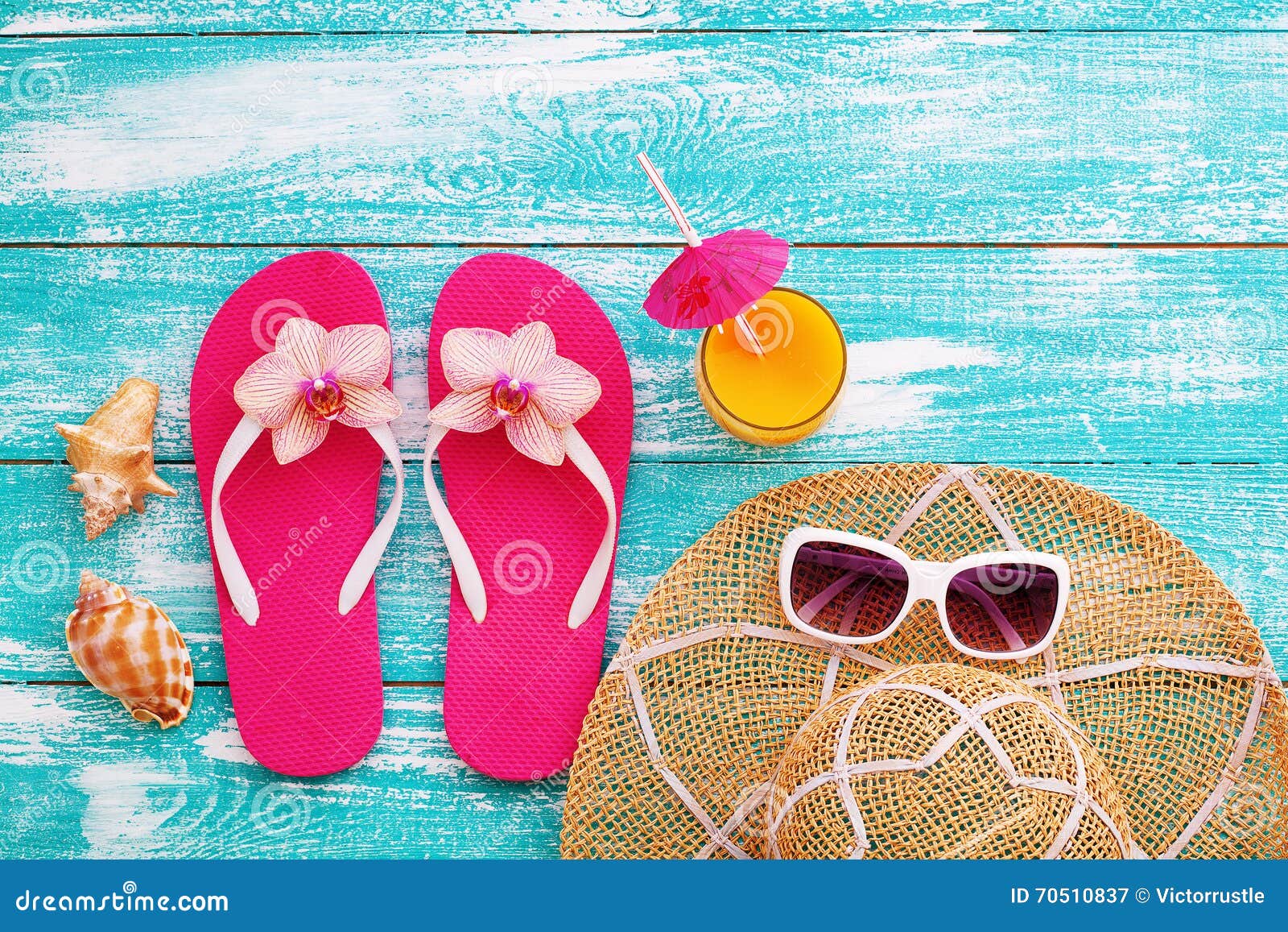 Summer Beach, Set of Summer Accessories Stock Image - Image of closeup ...