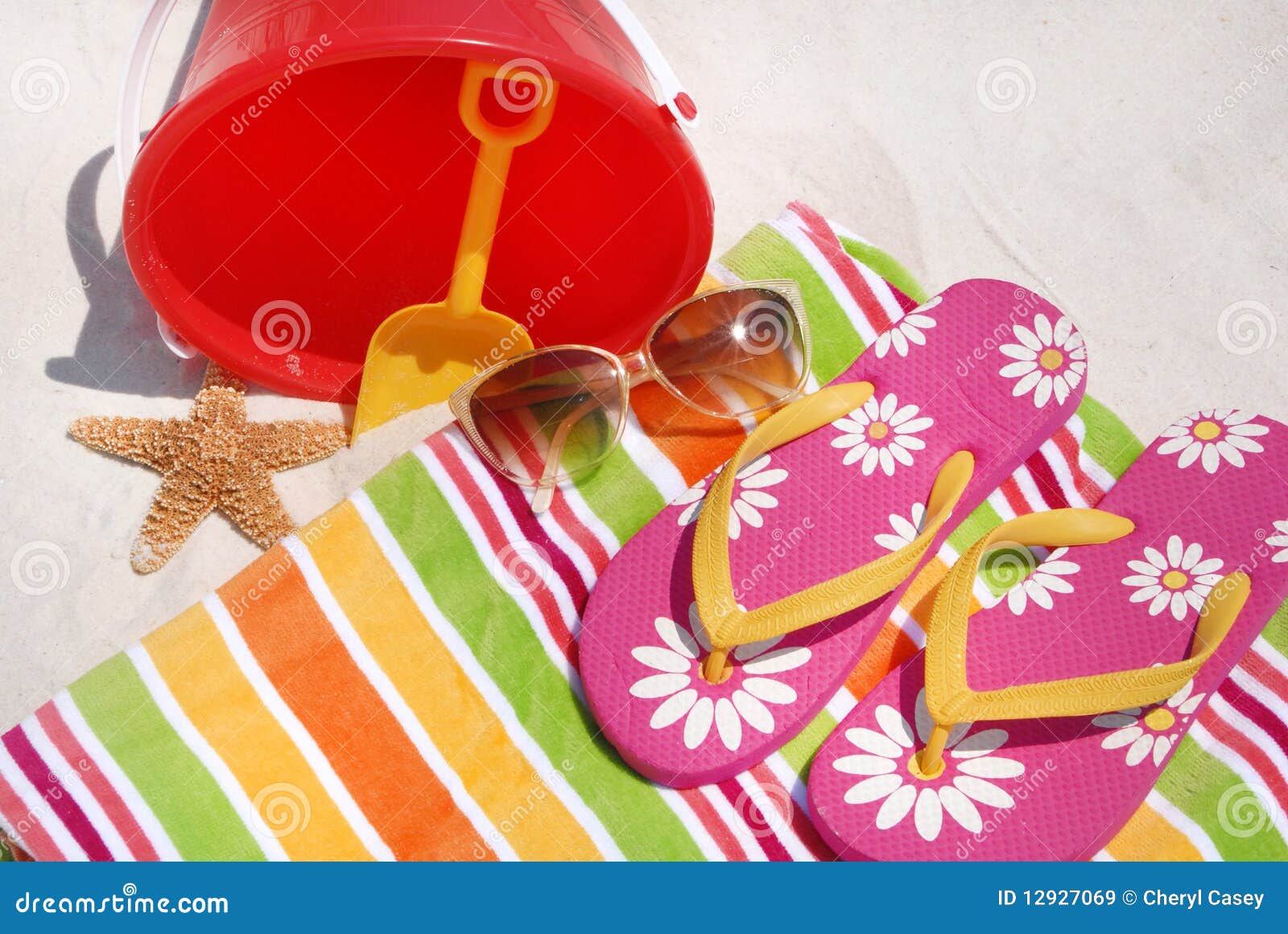 Summer beach supplies stock image. Image of sunglasses 12927069
