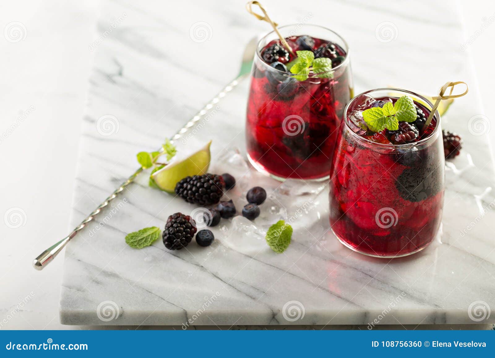 Summer Berry Drink with Lime Stock Photo Image of fresh, healthy