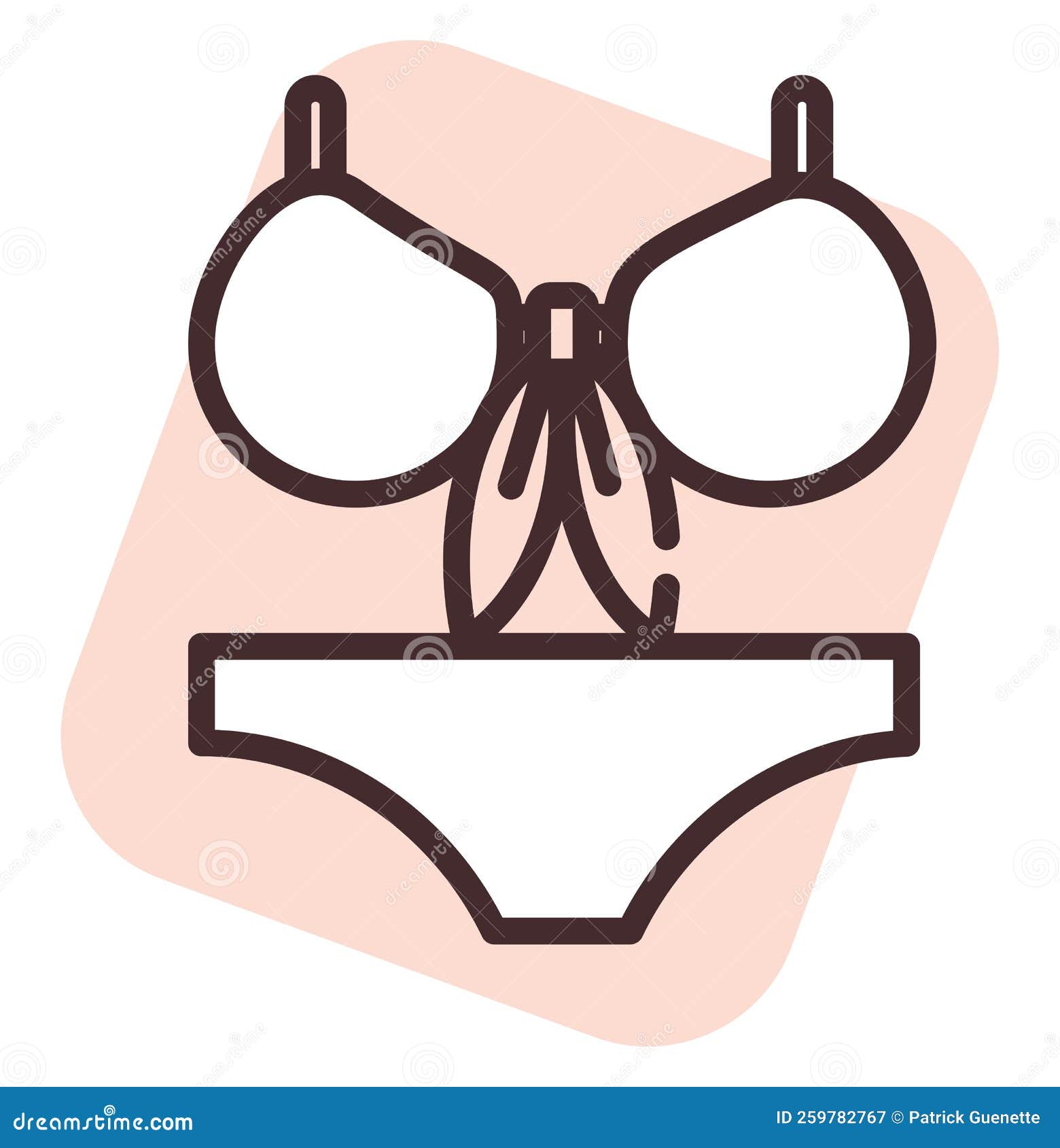 Summer bikini, icon stock vector. Illustration of woman 259782767