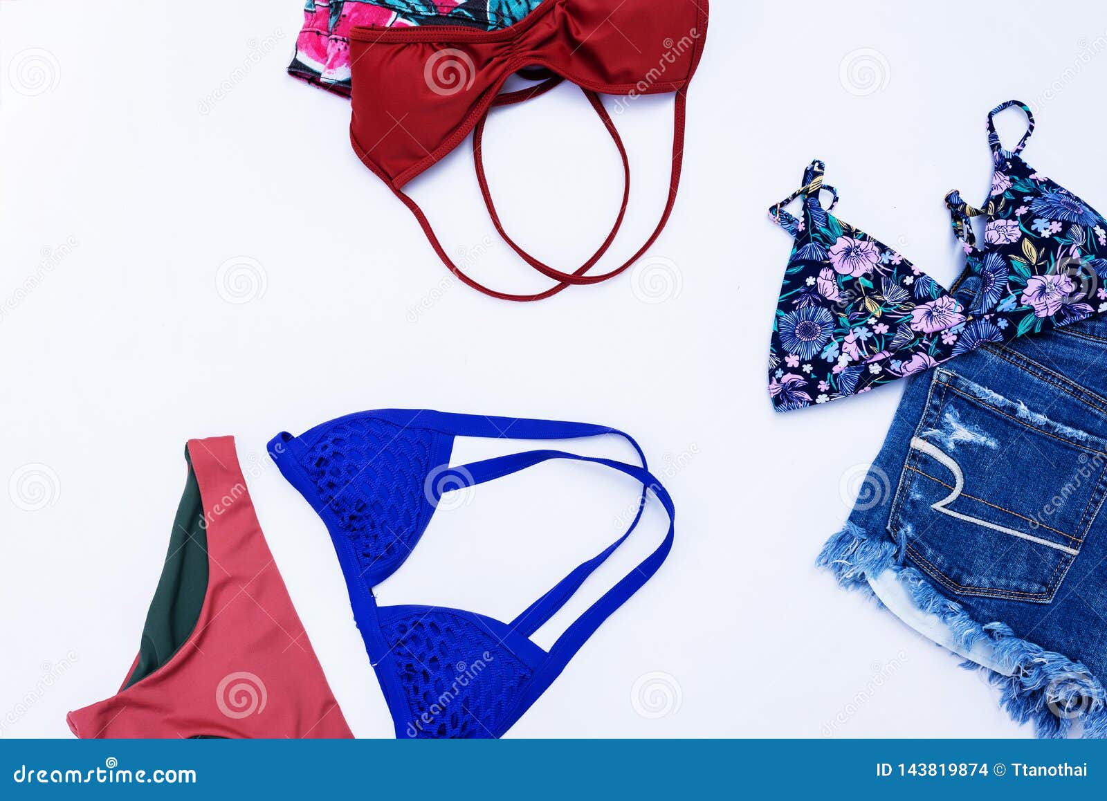 Summer Bikini Swimsuit Clothes and Accessories Concept Stock Photo ...
