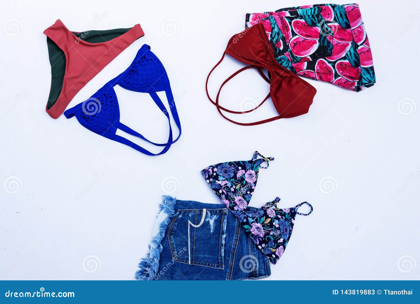 Summer Bikini Swimsuit Clothes and Accessories Concept Stock Image ...