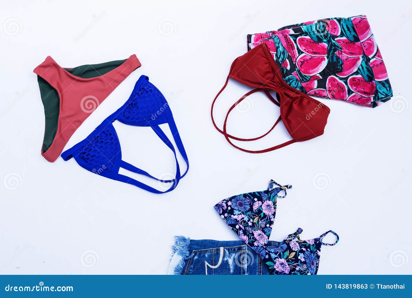 Summer Bikini Swimsuit Clothes and Accessories Concept Stock Image ...
