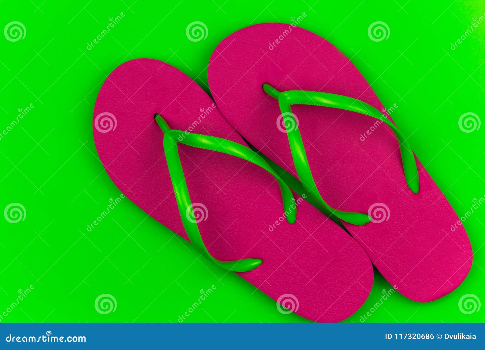 Summer Bright Pink Flip Flops Stock Photo - Image of fashion, mock ...