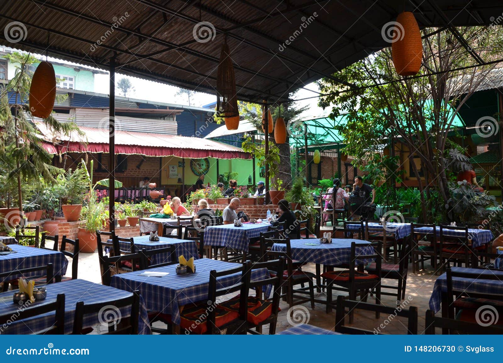 Summer cafe in Kathmandu editorial image. Image of asia 148206730