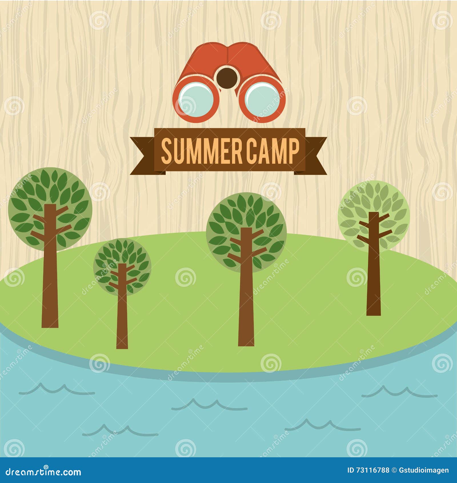 Summer camp design stock illustration. Illustration of tour 73116788