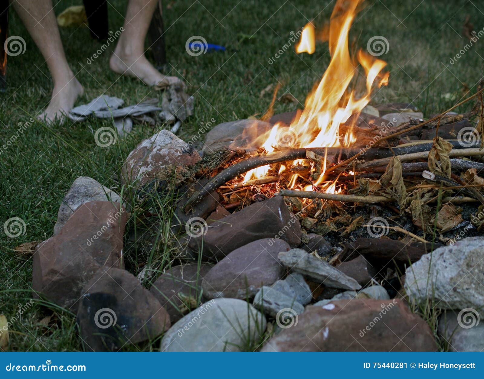 Summer Camp Fire stock image. Image of summer, summertime - 75440281
