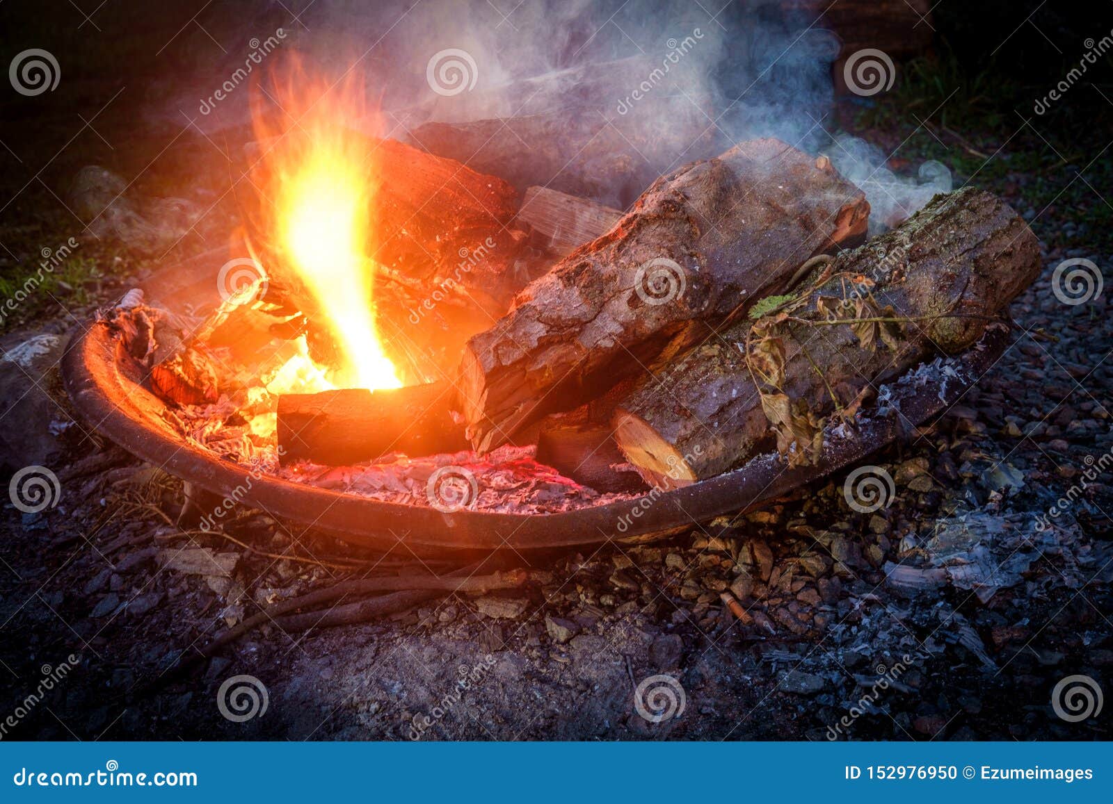 Summer Camp Fire Pit stock photo. Image of campfire 152976950