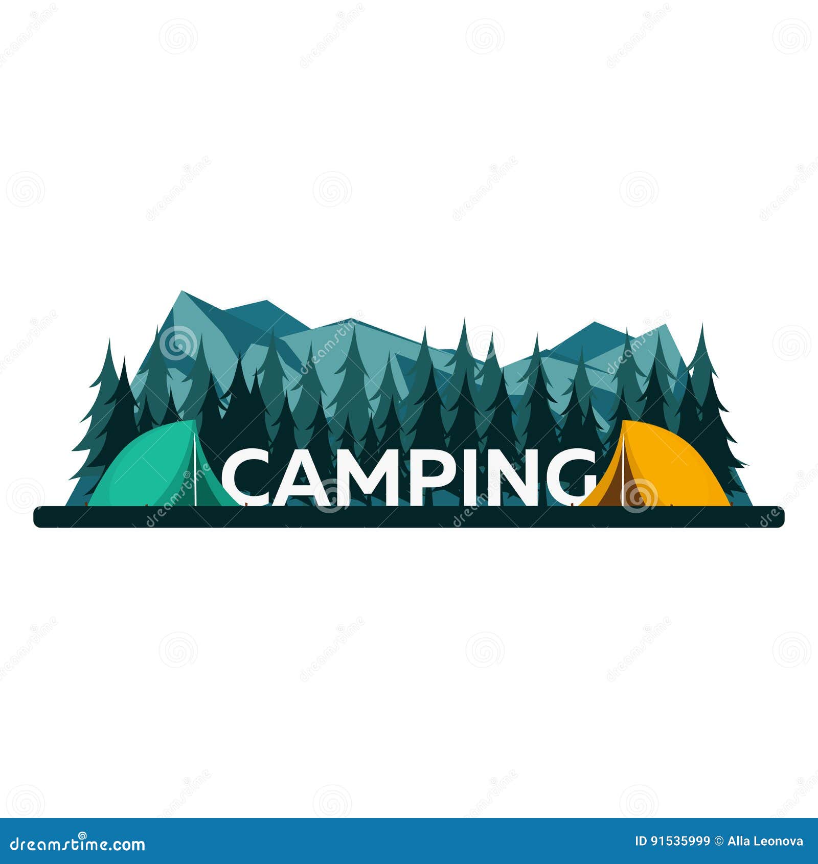 Summer Camp. Night Camping. Campfire. Pine Forest and Rocky Mountains ...