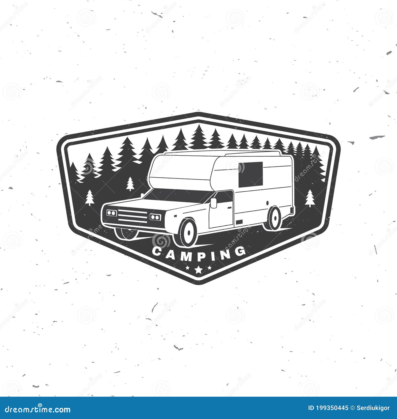 Summer Camp. Vector. Camping Trailer Emblem or Patch. Concept for Shirt ...