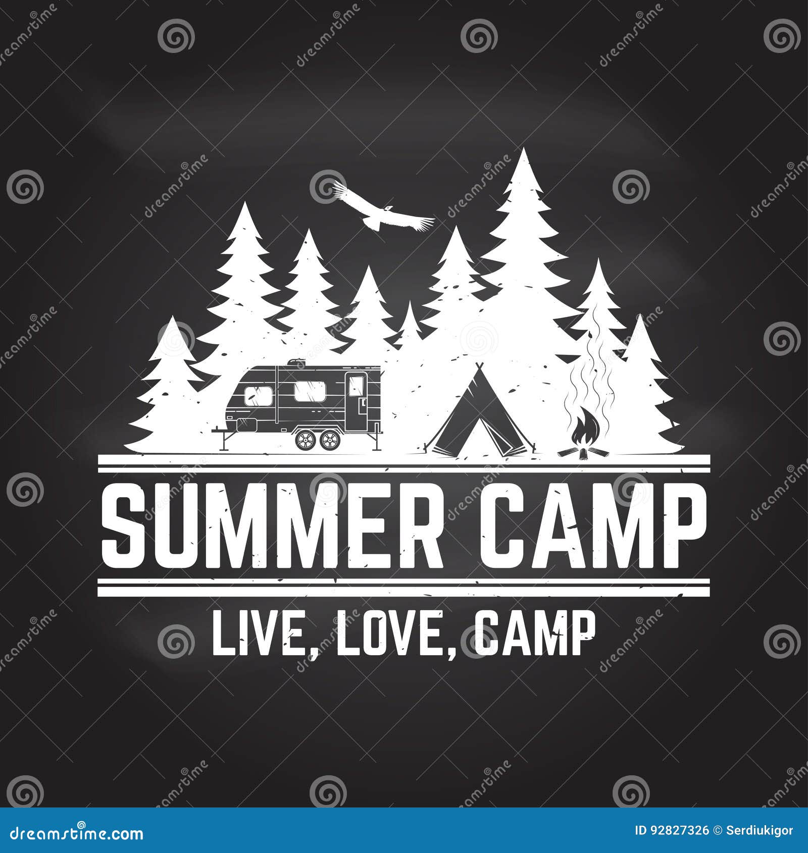 Summer Camp. Vector Illustration. Concept for Shirt or Logo, Print ...