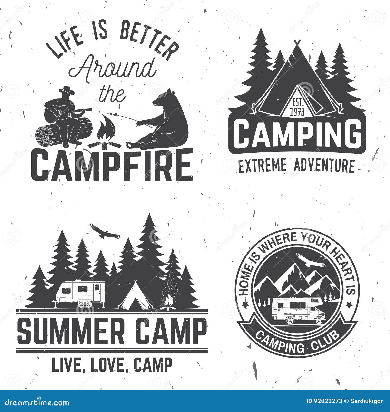 Download Summer Camp. Vector Illustration. Concept For Shirt Or ...