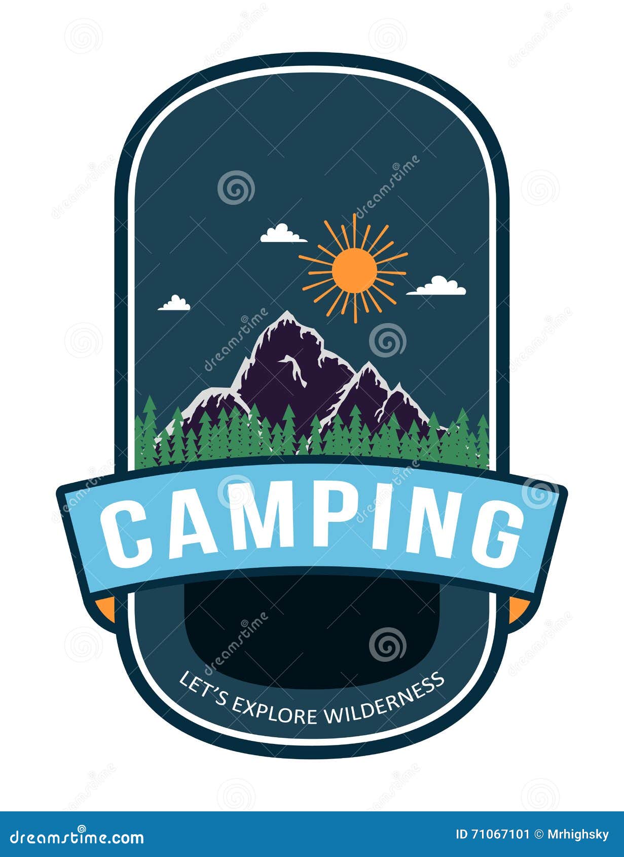 Summer camping badge stock vector. Illustration of graphic - 71067101