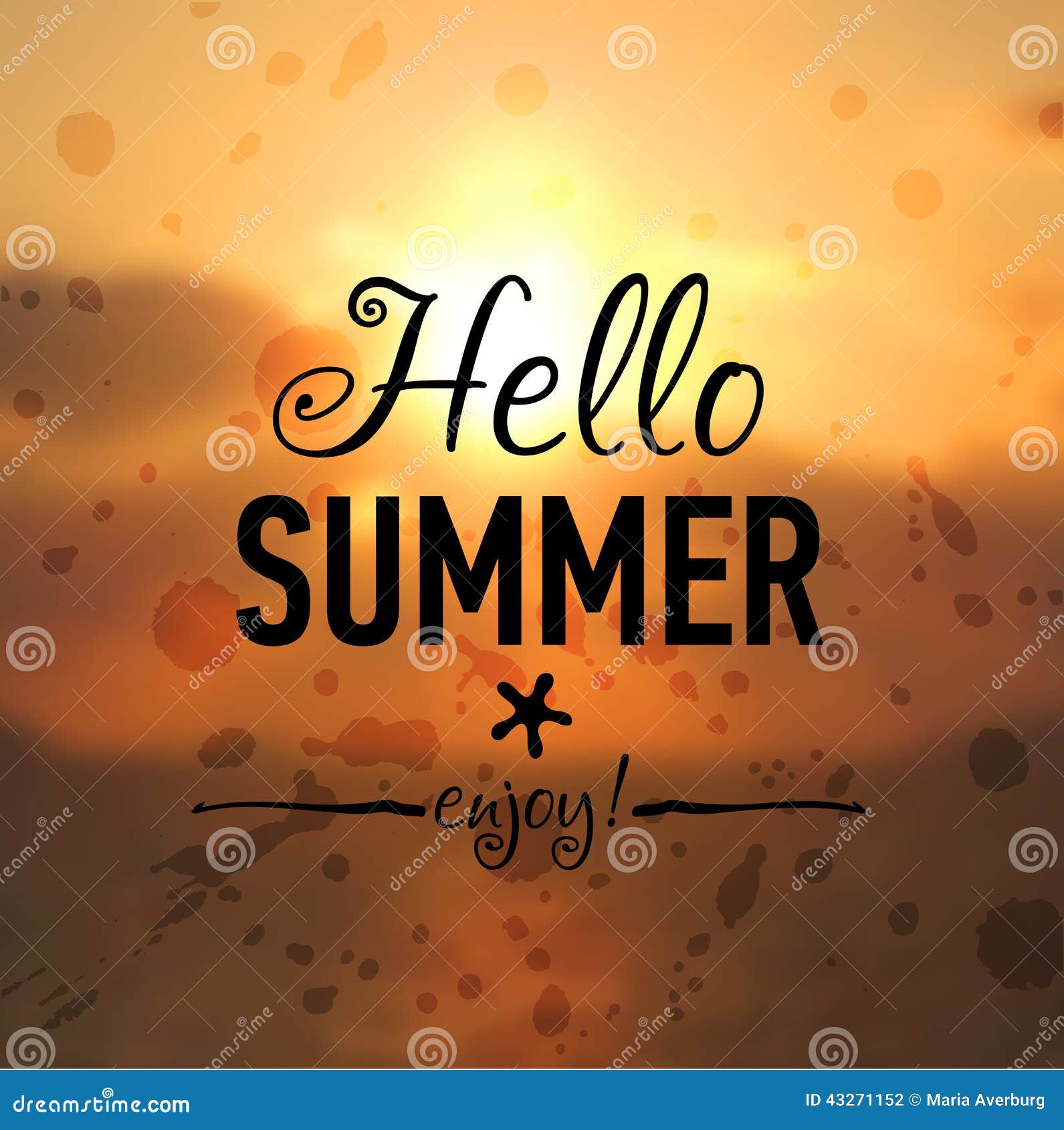 Summer Card with Seaside Background Stock Vector - Illustration of
