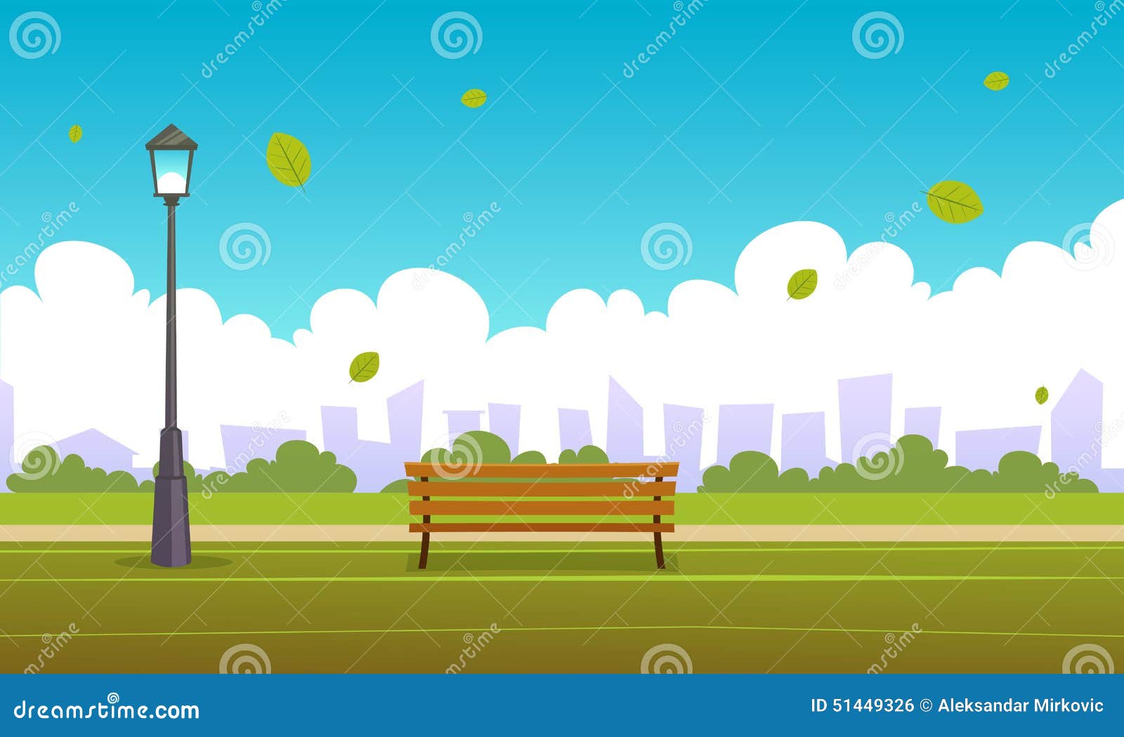 Summer City Park Stock Vector - Image: 51449326