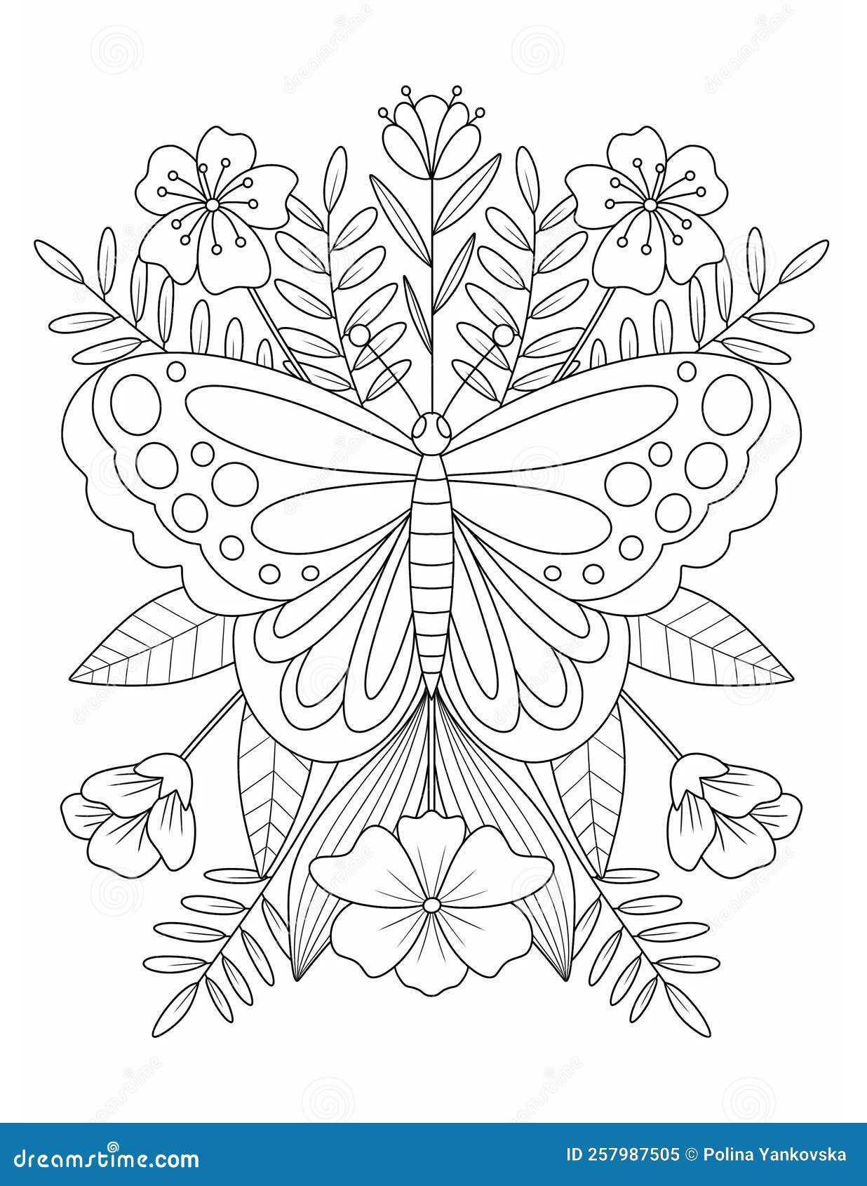 Summer Coloring Page for Adult Stock Illustration - Illustration of ...