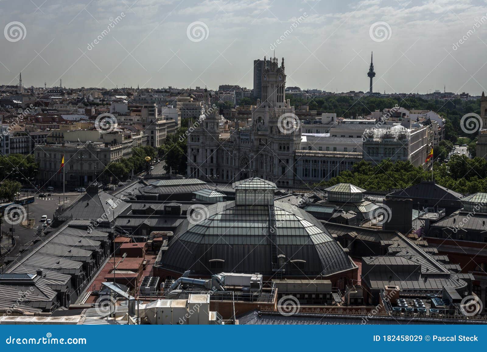 Summer Day in Capital of Spain Madrid Church Castle Tv Tower Stock Image -  Image of landscape, monument: 182458029
