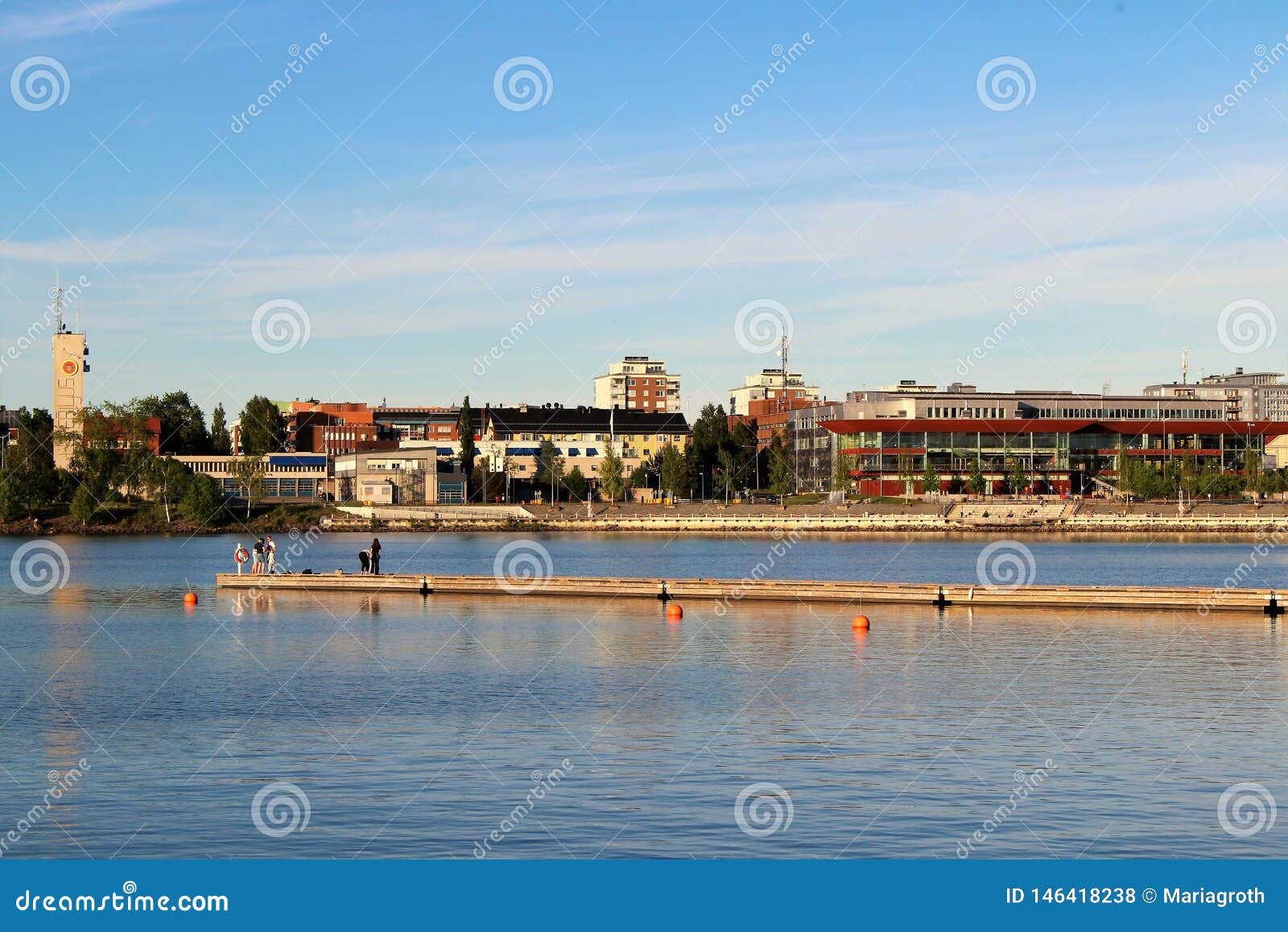Summer Day at Stadsviken in Luleå Editorial Stock Photo Image of