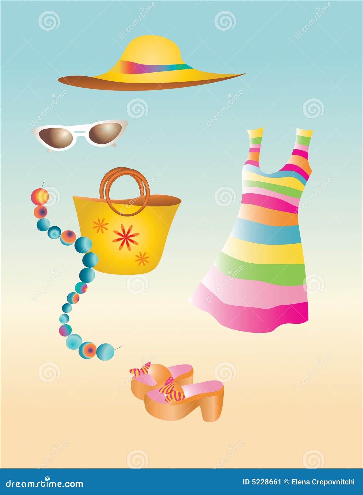 Summer dress stock vector. Illustration of summer, dress - 5228661