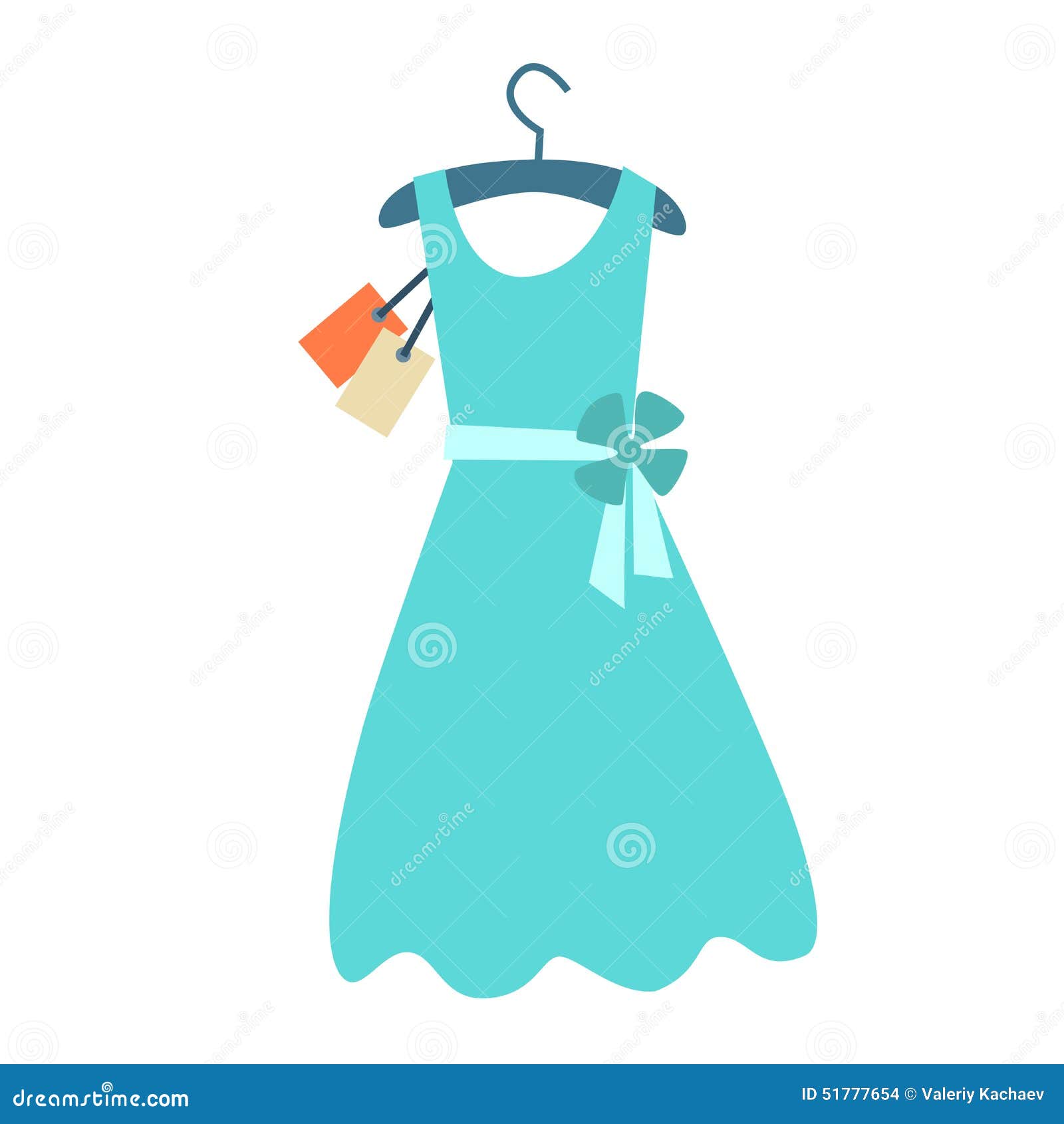Summer Dress Hanger Price Tag Stock Illustration