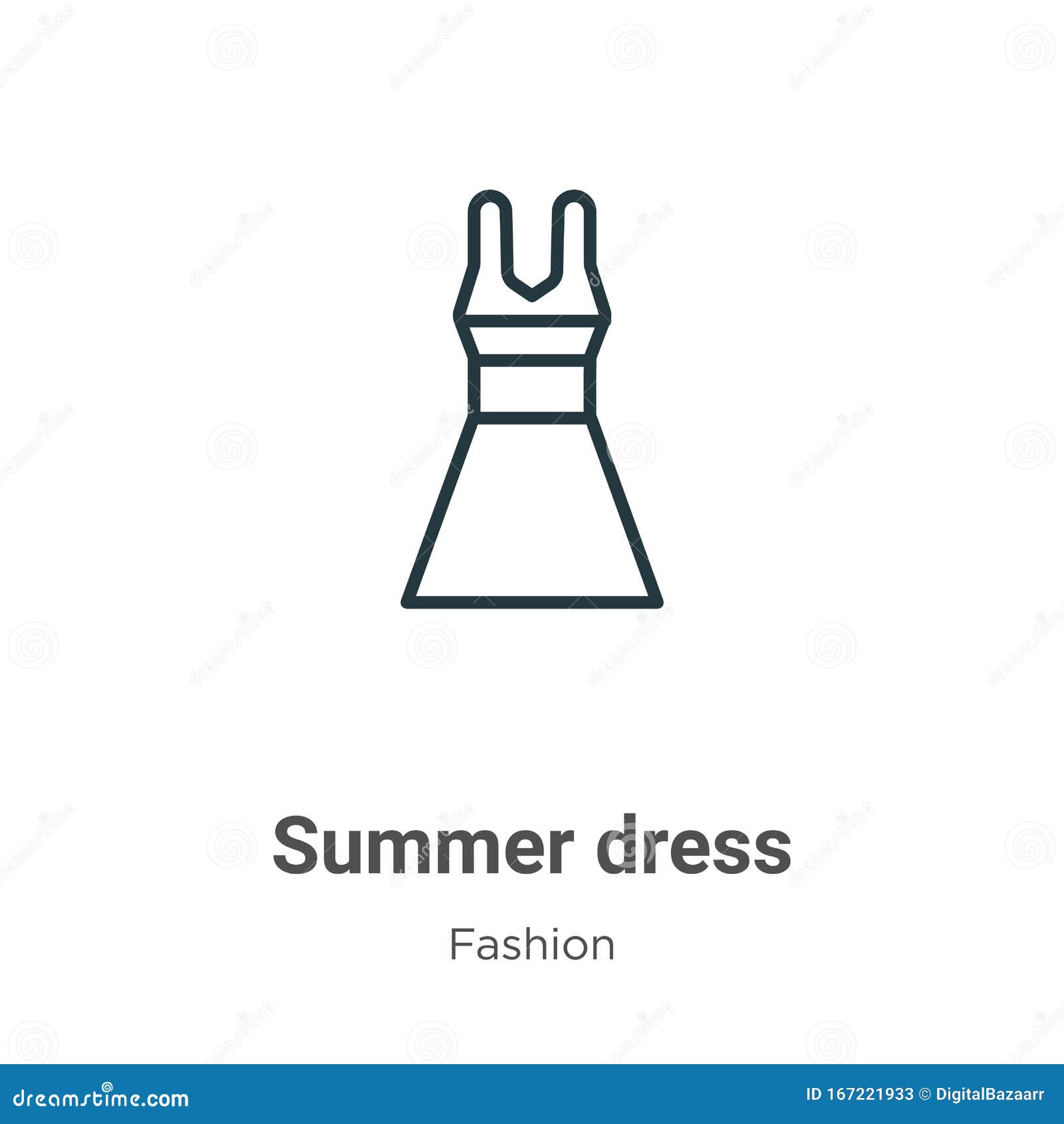 Summer Dress Outline Vector Icon. Thin Line Black Summer Dress Icon ...