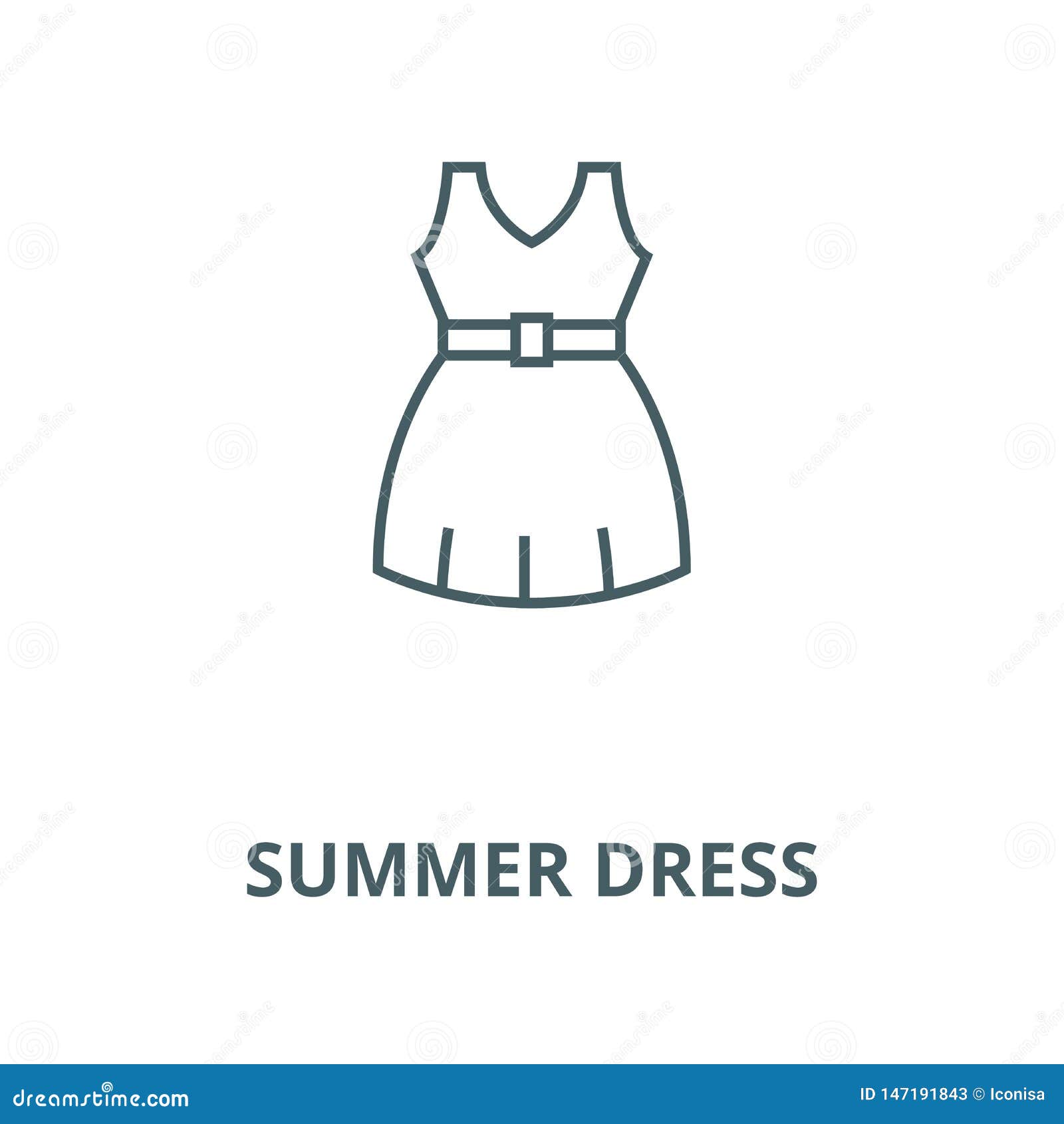 Download Summer Dress Vector Line Icon, Linear Concept, Outline ...
