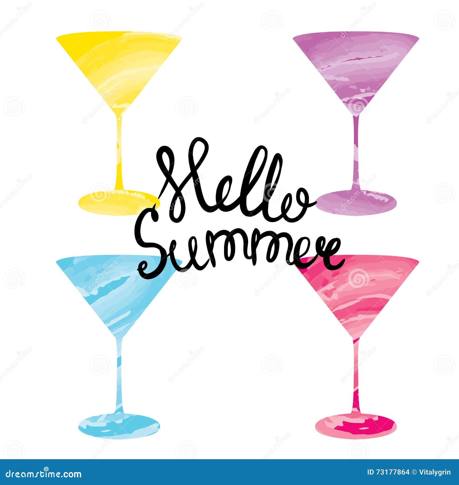 Download Summer Drink And Sunglasses. Vector . Vacation. Summer Card. Stock Vector - Illustration of ...