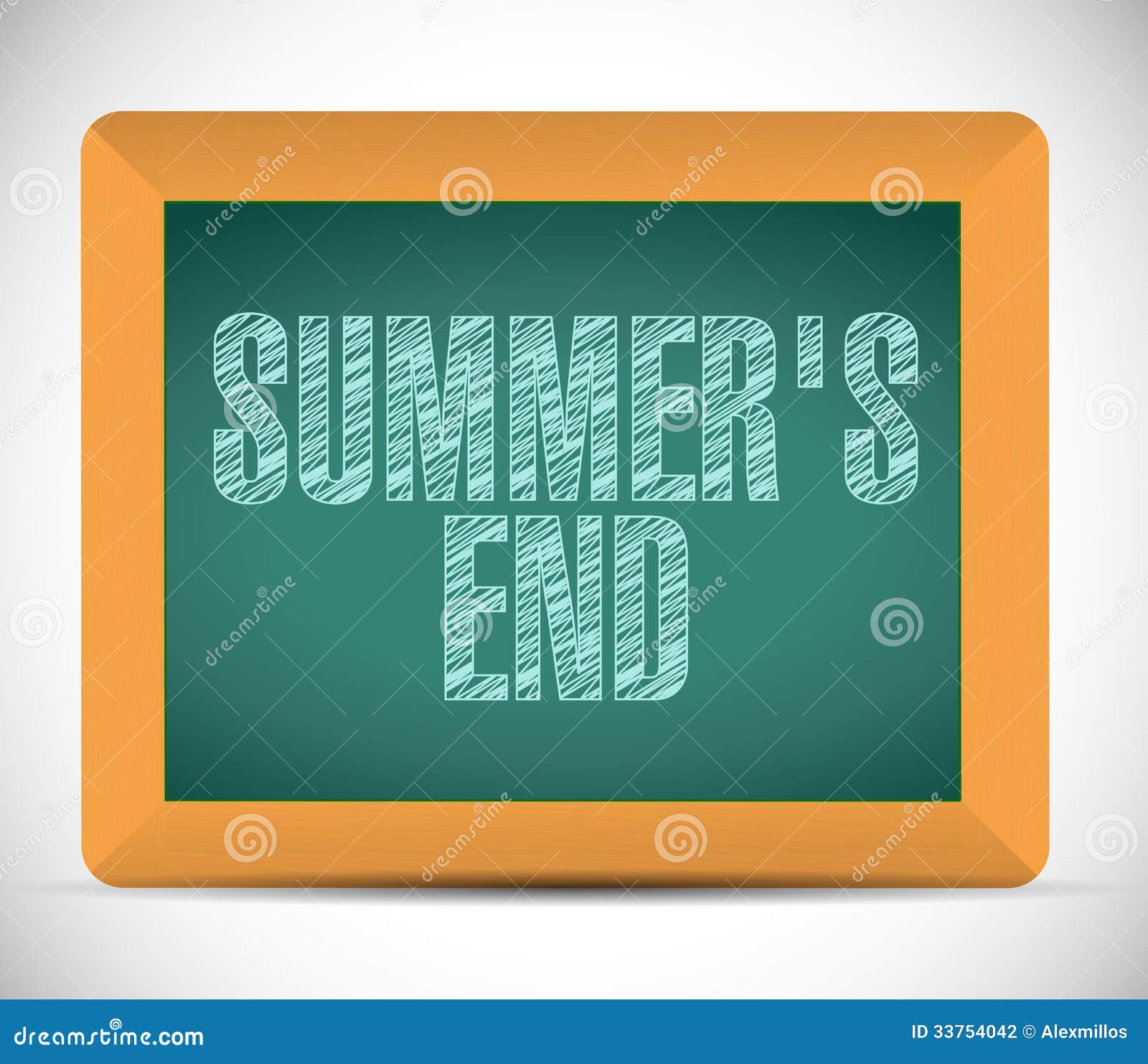 Summer End Message Written on a Chalkboard. Stock Illustration