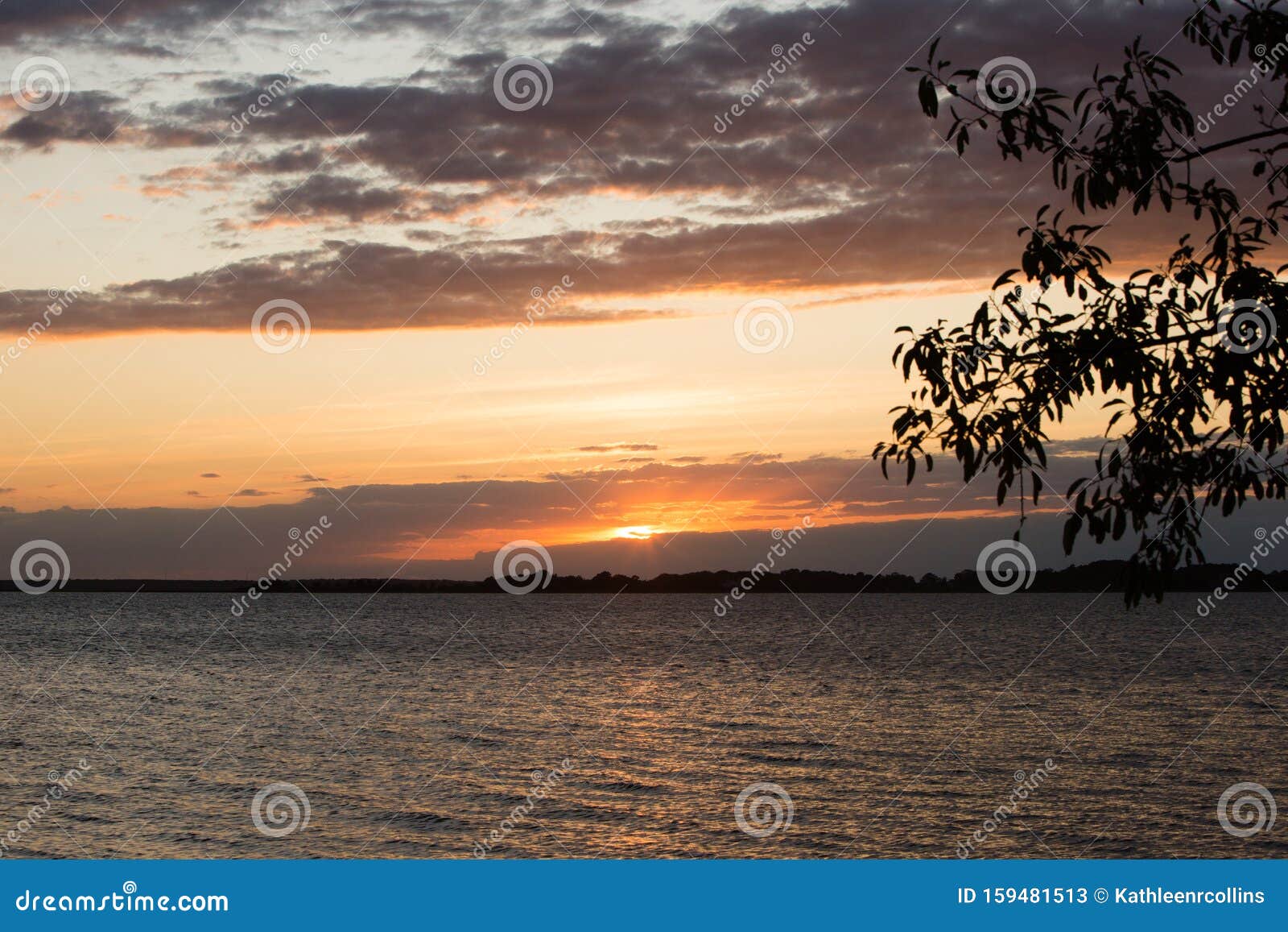 Summer Sunset East Coast Bay Stock Image Image of summer, clouds