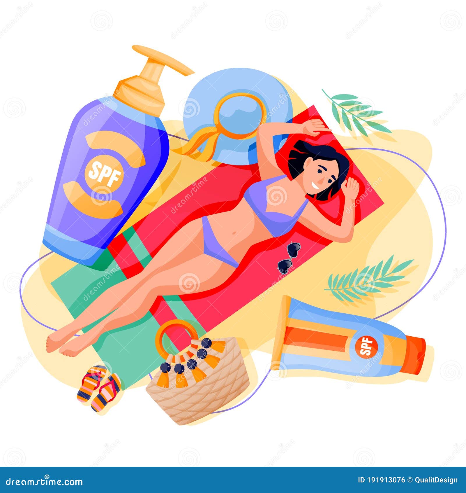 summer face body solar protection. woman sunbathing with sunblock.   of girl and sunscreen cosmetics