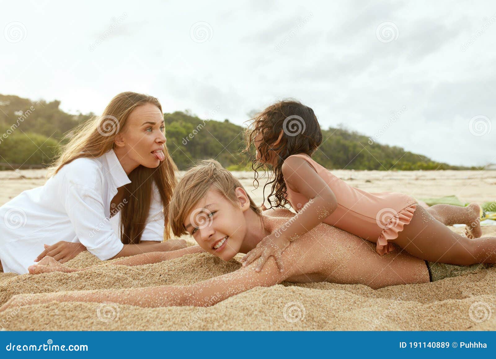 Family beach nudist 