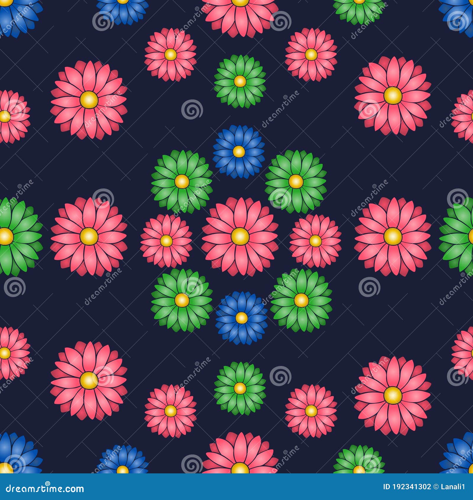 Summer Flower. an Endlessly Repeating Ornament. Seamless Vector