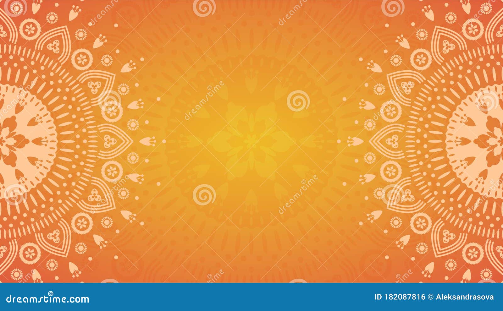 Summer Flower Mandala On Orange Background Festive Folk Floral Illustration Stock Vector Illustration Of Decorative Mandala