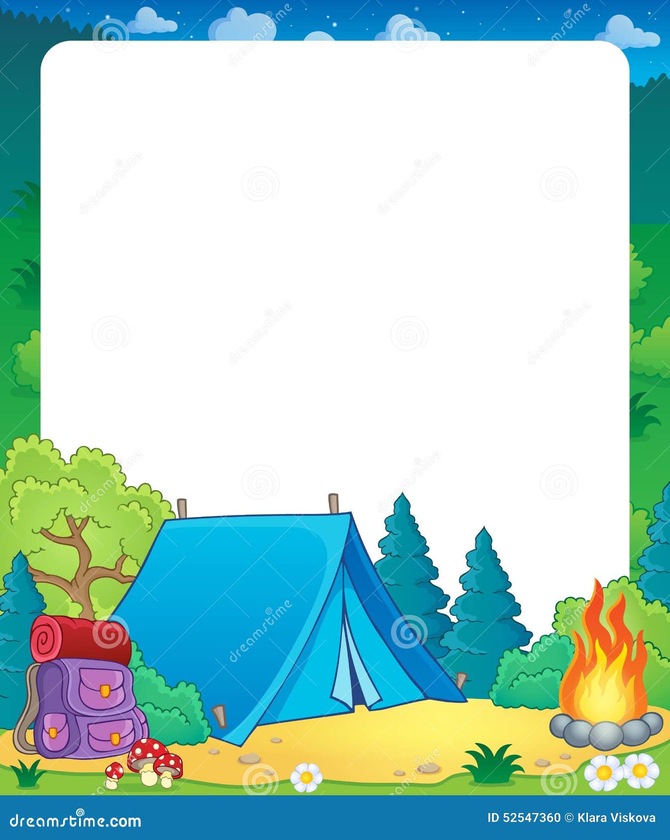 Summer Frame With Camp Site Theme Stock Vector Image: 52547360 Summer Frame With Camp Site Theme Stock Vector Image: 52547360